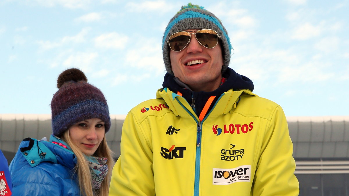 Kamil Stoch z żoną Ewą