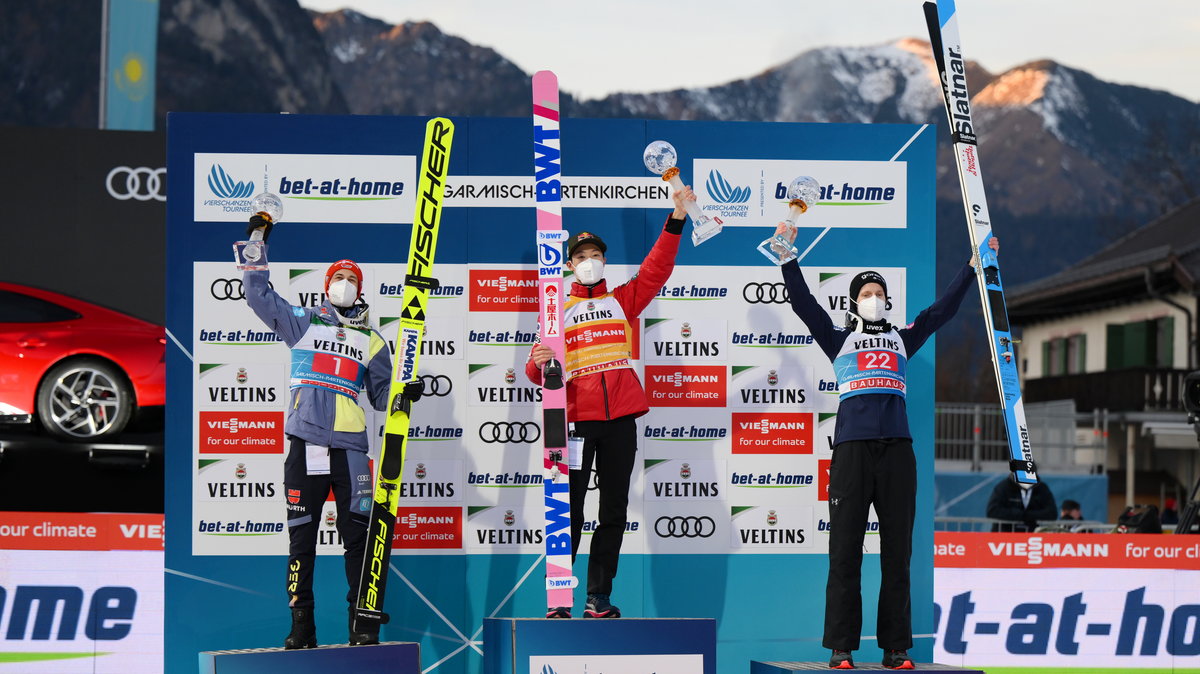 Podium zawodów w Garmisch-Partenkirchen