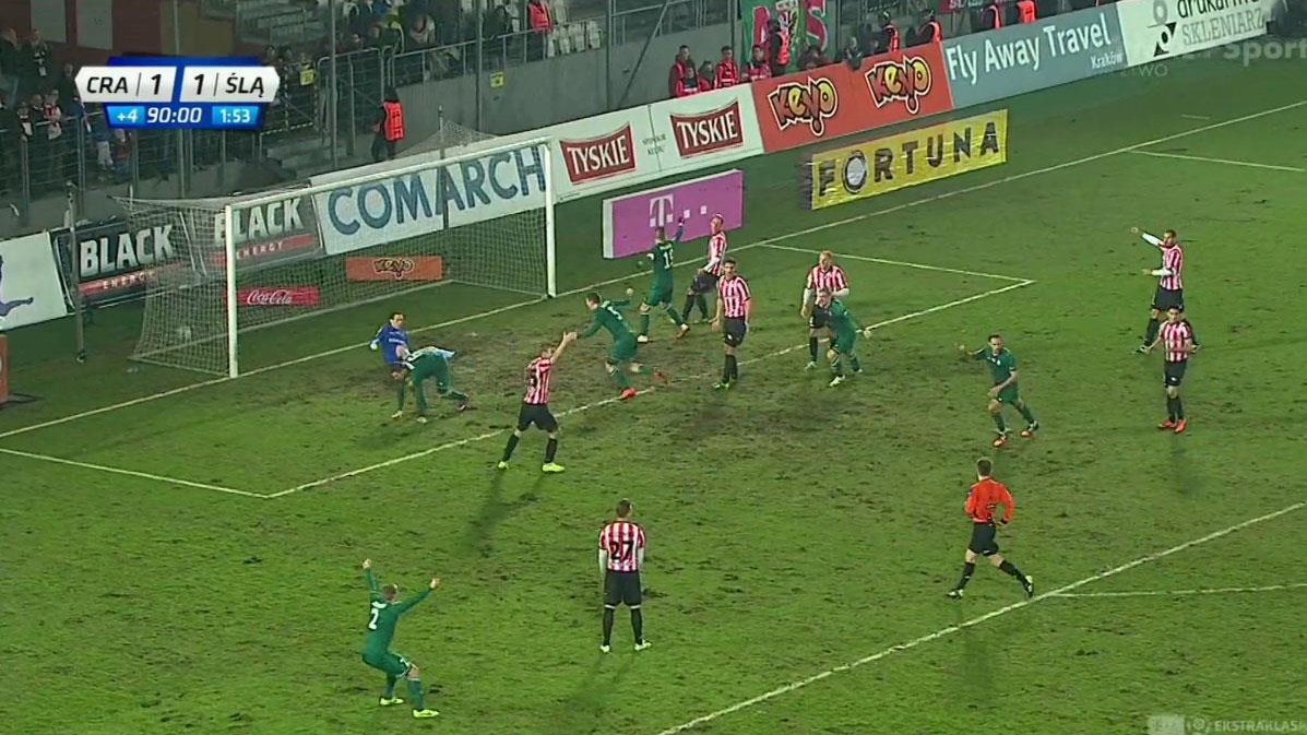 niesamowite emocje, nieuznany gol dla Śląska w doliczonym czasie gry 