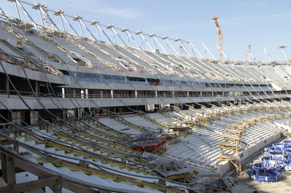 PIŁKA NOŻNA DWA LATA BUDOWY STADIONU NARODOWEGO W WARSZAWIE