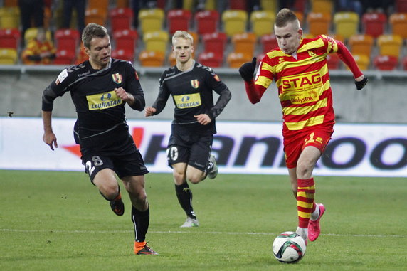 PIŁKA NOŻNA EKSTRAKLASA JAGIELLONIA KORONA KIELCE (Karol Mackiewicz Vladislavs Gabovs )