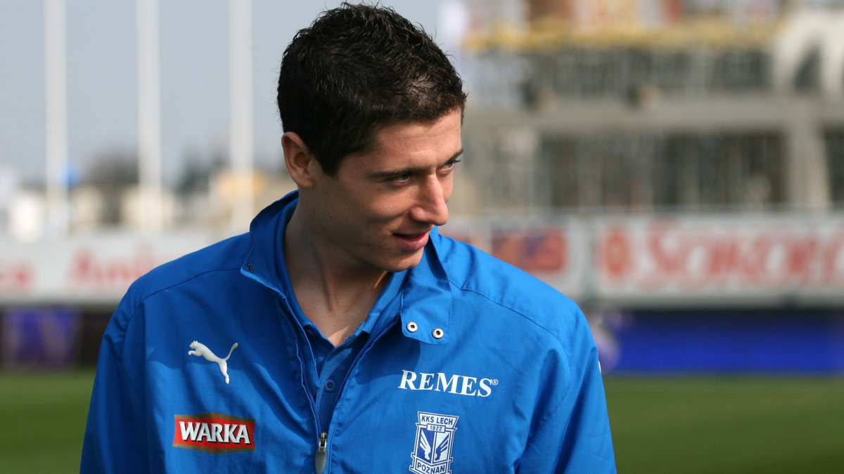 Robert Lewandowski w barwach Lecha Poznań w 2009 r.