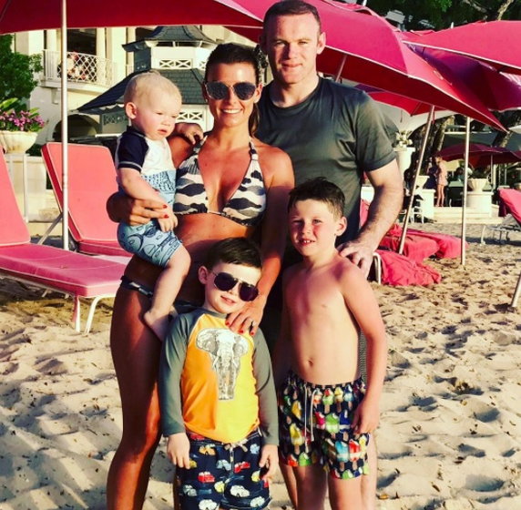 Coleen Rooney i Wayne Rooney z synami