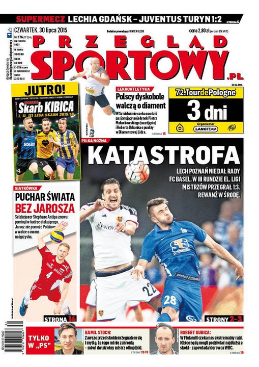 Okładka "Przeglądu Sportowego" czwartek 30 lipca 2015