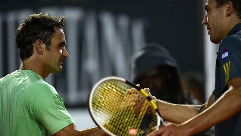 Roger Federer i Jerzy Janowicz 