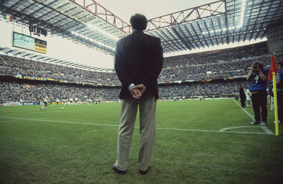 Franz Beckenbauer podczas mundialu w 1990 r.