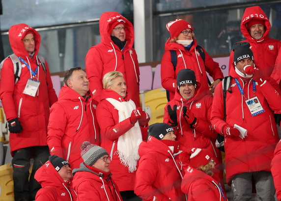 18210108 - ZIO PYEONGCHANG 2018 SKOKI NARCIARSKIE SKOCZNIA NORMALNA (Andrzej Duda i Agatą Kornhauser-Duda)