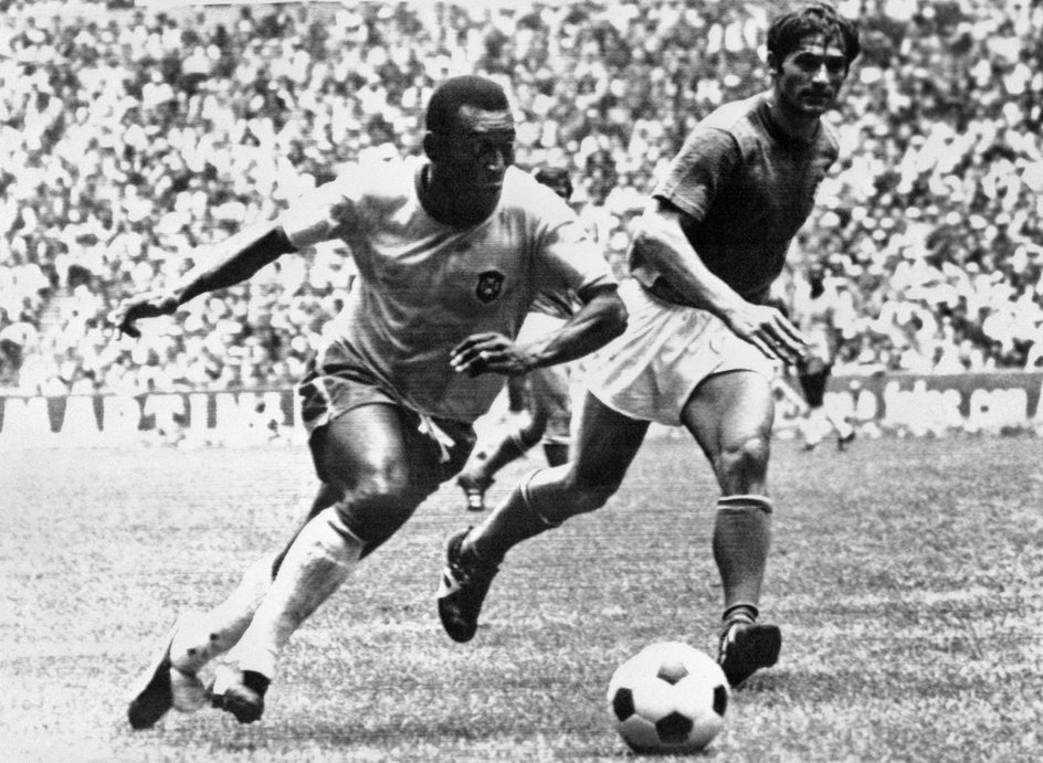 Pele podczas finału mundialu w 1970 r.