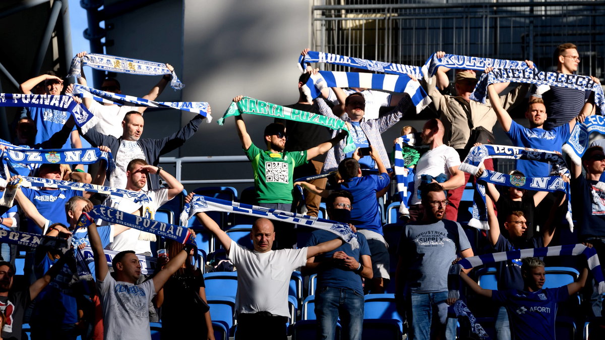 Kibice na meczu Lech Poznań - Warta Poznań