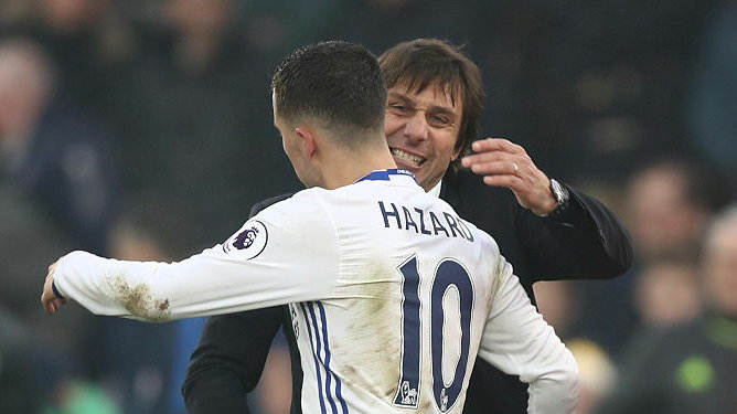 Eden Hazard i Antonio Conte