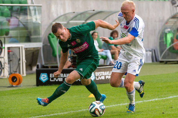 PIŁKA NOŻNA EKSTRAKLASA ŚLĄSK WROCŁAW RUCH CHORZÓW (Tomasz Hołota Marek Szyndrowski)