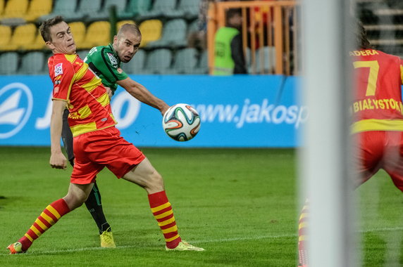 PIŁKA NOŻNA EKSTRAKLASA GÓRNIK ŁĘCZNA - JAGIELLONIA  (Maciej Gajos i Filip Burkhardt)