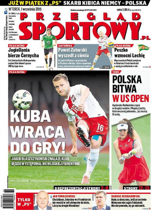 Okładka Przeglądu Sportowego – 1 września 2015