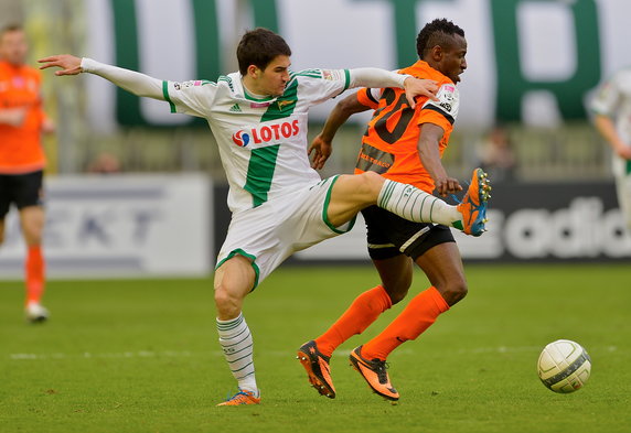 PIŁKA NOŻNA LIGA POLSKA LECHIA GDAŃSK ZAGŁĘBIE LUBIN (Nikola Lekovic David Abwo)