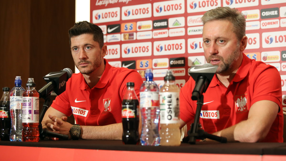 Robert Lewandowski i Jerzy Brzęczek