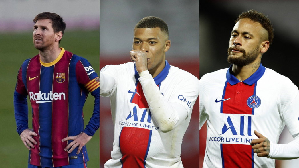  Od lewej: Leo Messi, Kylian Mbappe i Neymar. Od teraz wszyscy będą grać w PSG 