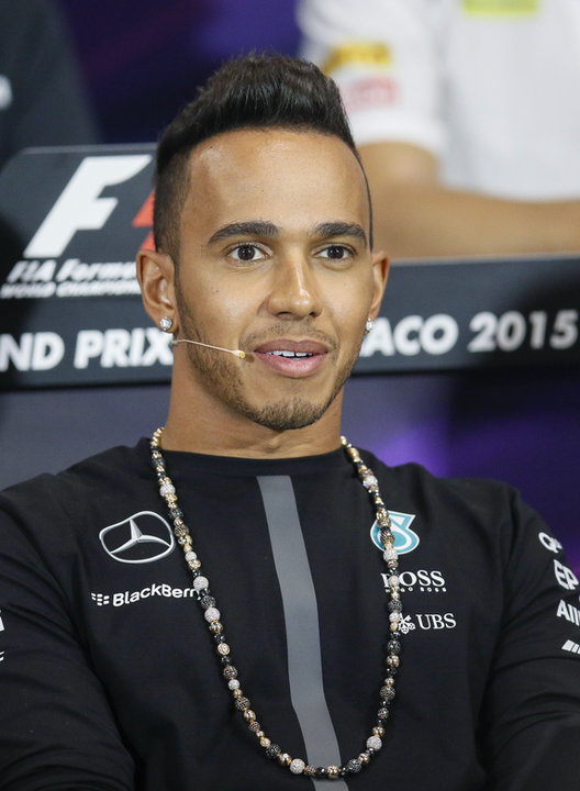 Mercedes Formula One driver Hamilton of Britain attends a press conference on the eve of the practice sessions of the Monaco Grand Prix, in Monaco