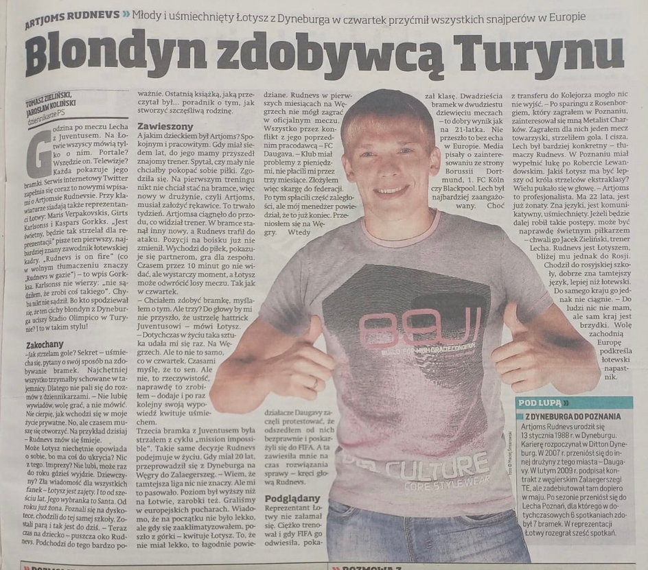 Tak "Przegląd Sportowy" pisał o Rudniewie po meczu w Turynie