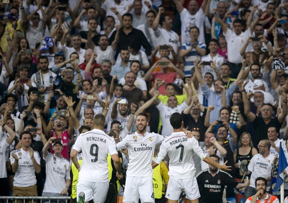 Karim Benzema (L), Sergio Ramos i Cristiano Ronaldo