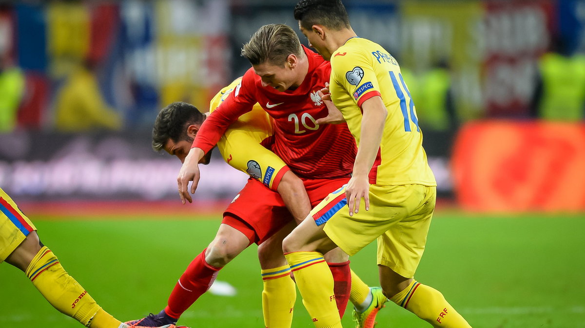 Łukasz Piszczek w akcji w pierwszym meczu z Rumunią, wygranym 3:0