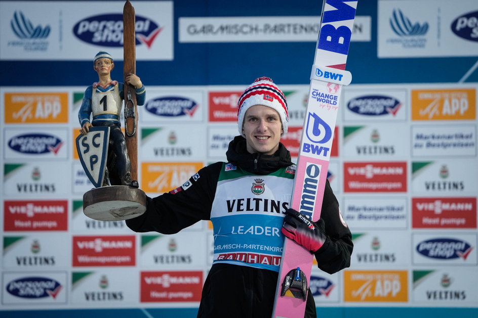 Halvor Egner Granerud po zwycięstwie w Garmisch-Partenkirchen