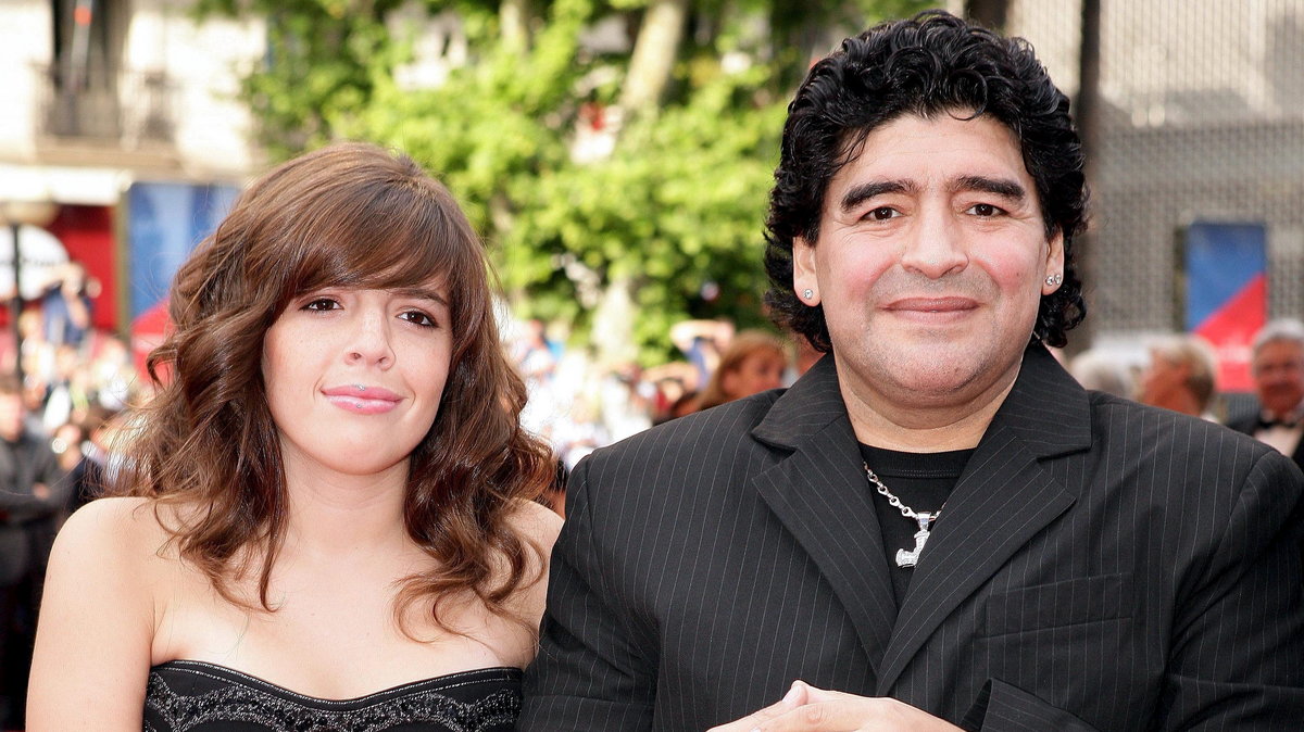 Diego Maradona z córką Dalmą w 2005 roku