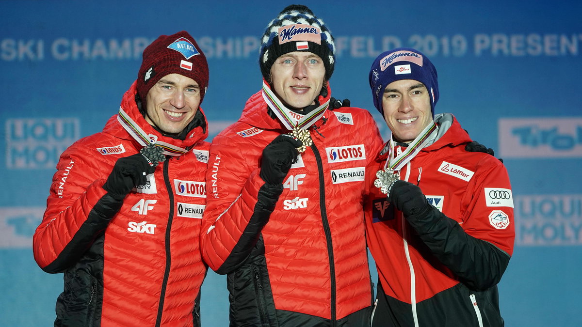 Kamil Stoch, Dawid Kubacki i Stefan Kraft