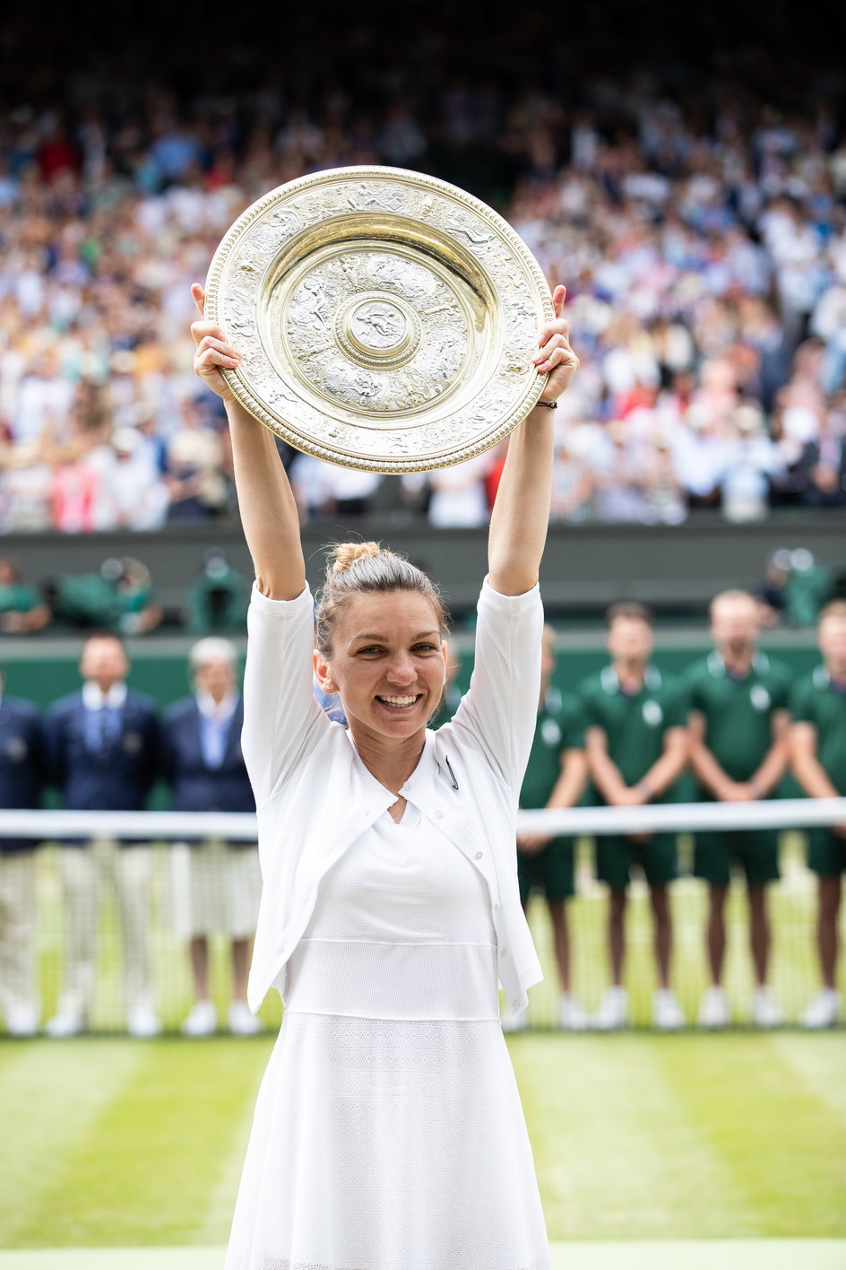 Simona Halep po wygraniu Wimbledonu w 2019 r.