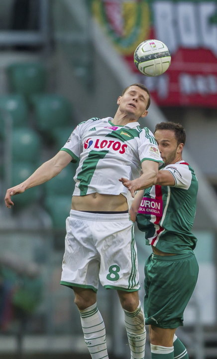 PIŁKARSKA EKSTRAKLASA ŚLĄSK KONTRA LECHIA (Patryk Tuszyński i Tom Hateley)