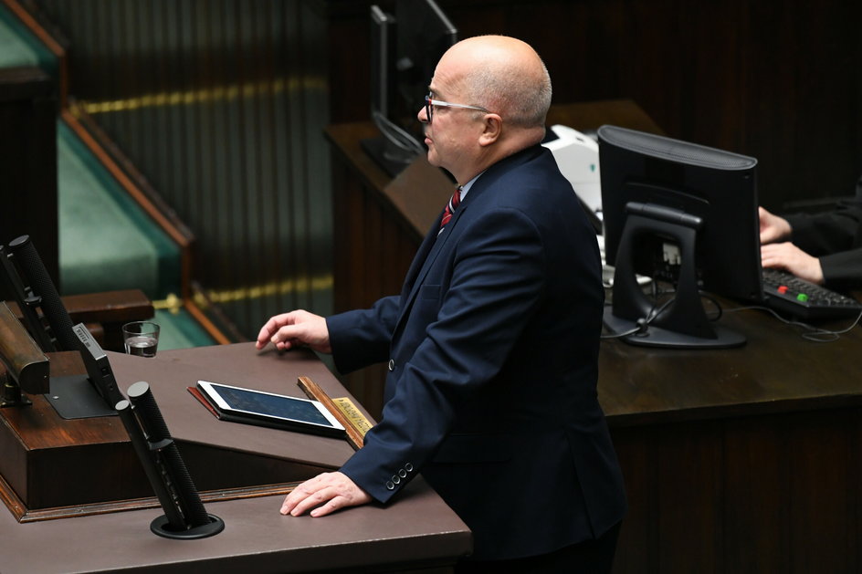 Tomasz Zimoch podczas posiedzenia Sejmu (2019 r.)