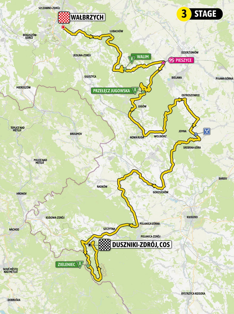 Mapa 3. etapu Tour de Pologne
