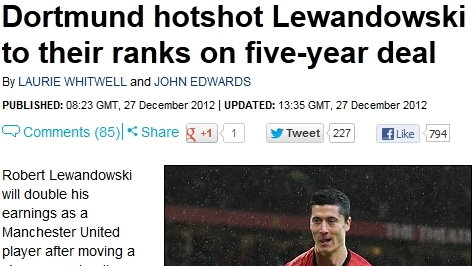 Lewandowski w Daily Mail