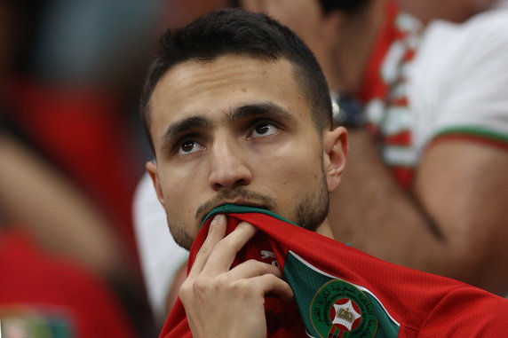 Fan reprezentacji Maroka po meczu z Francją