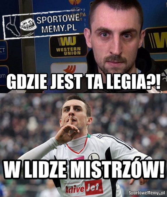 Legia Warszawa w Lidze Mistrzów - memy po meczu