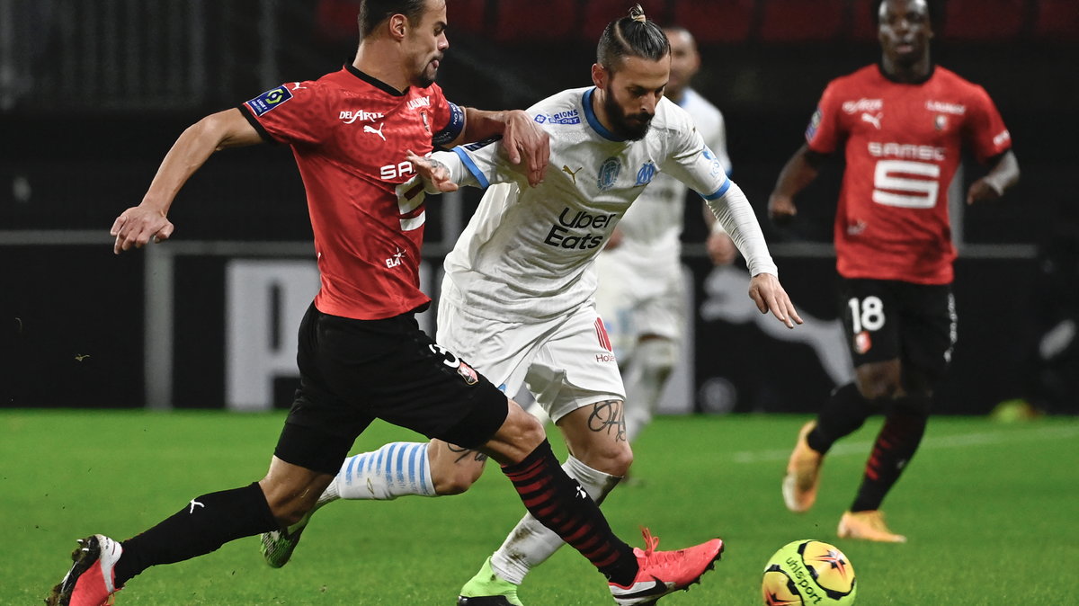 Dario Benedetto (Olympique Marsylia) i Damien Da Silva (Stade Rennes)