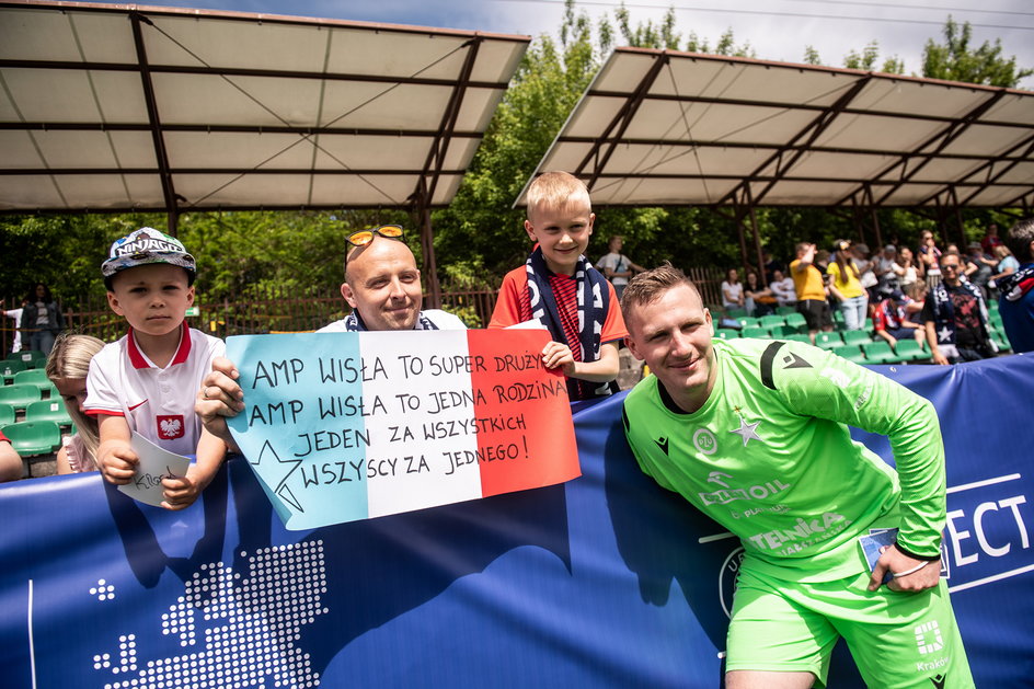 Igor Woźniak i kibice Wisły Kraków