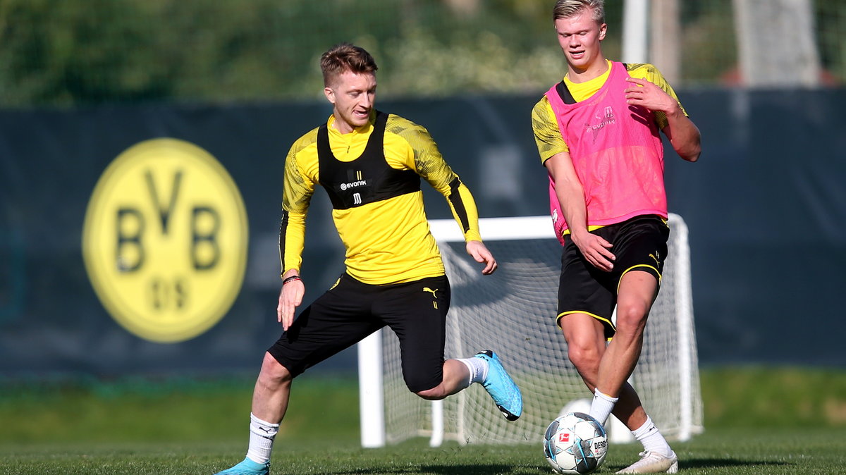 Marco Reus i Erling Haaland na treningu Borussii Dortmund