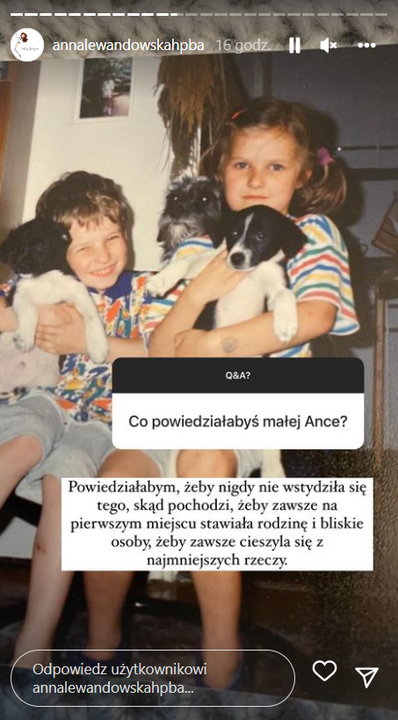 Anna Lewandowska z bratem w dzieciństwie