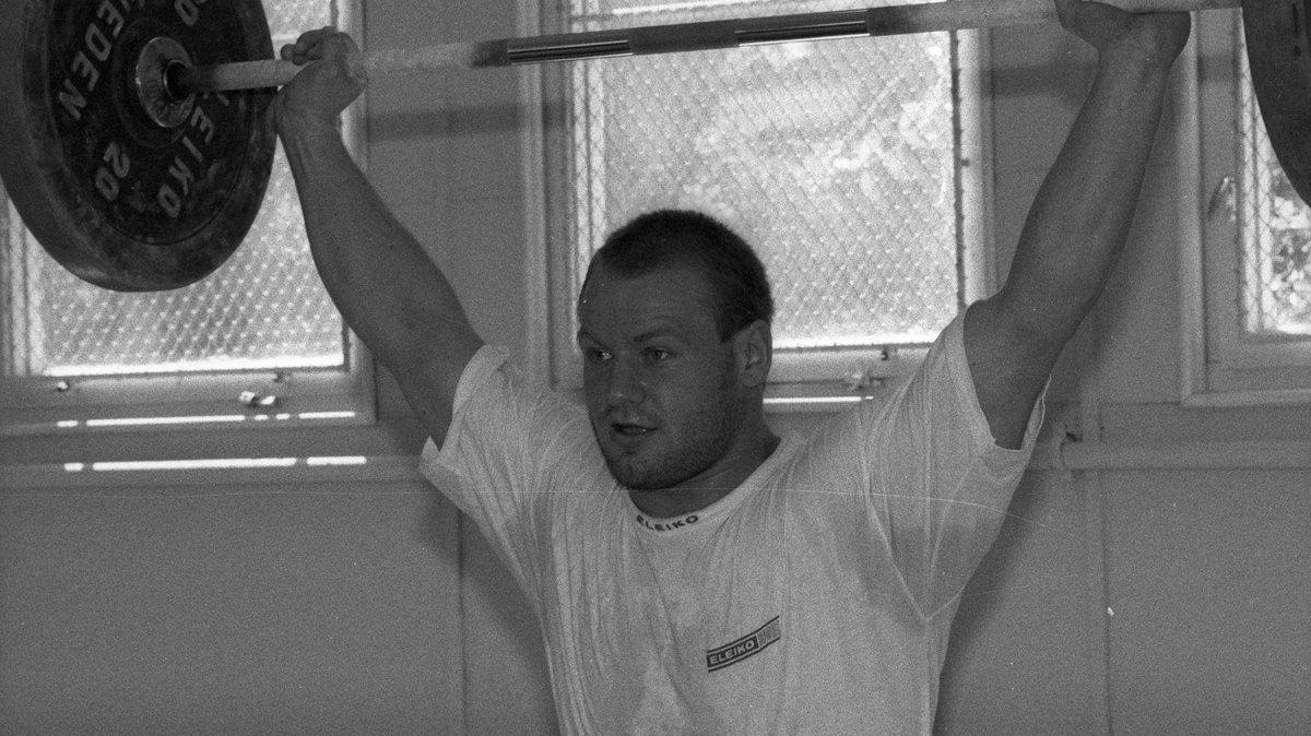 Waldemar Malak na treningu w Cetniewie w 1992 r.