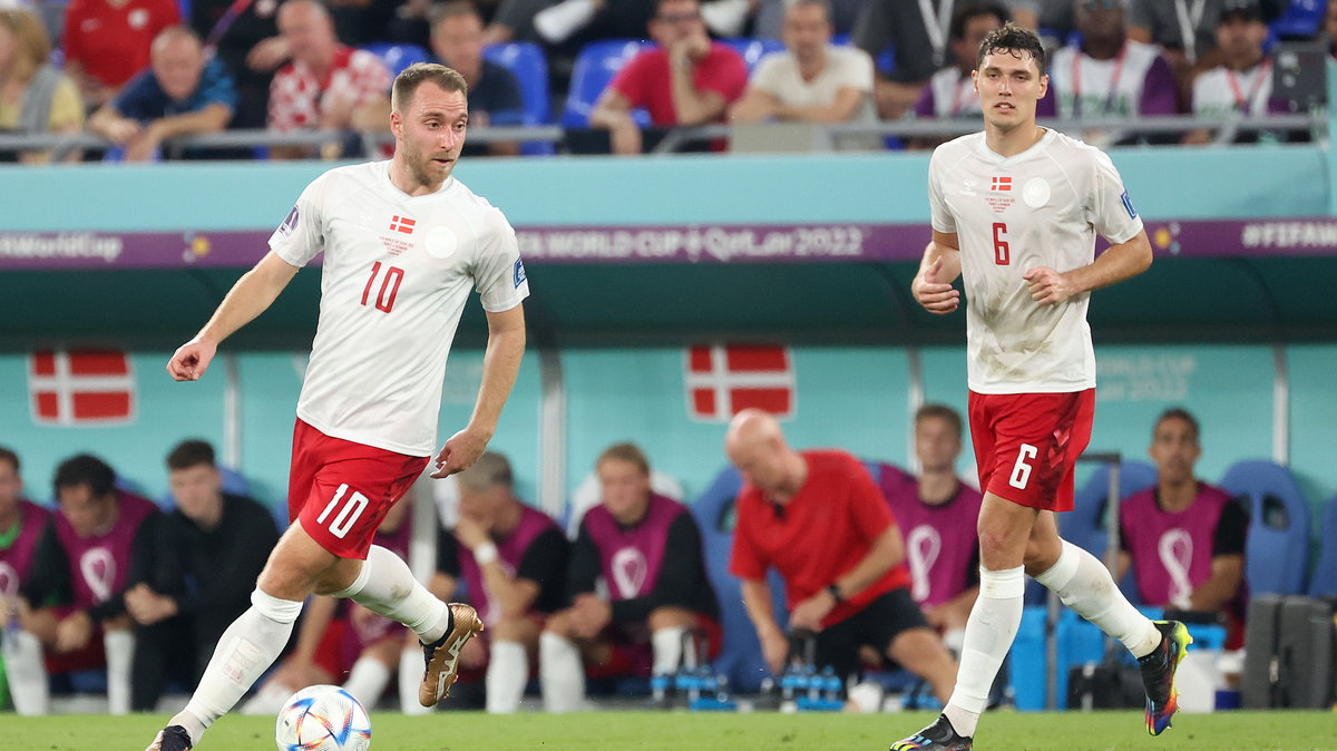 Christian Eriksen (L) i Andreas Christensen