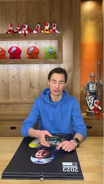 Kamil Stoch w czasie spotkania z fanami na Instagramie