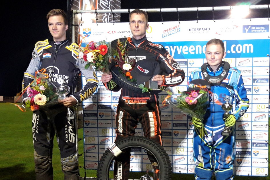 Medaliści mistrzostw Holandii. Od lewej: M. Meijer, H. van der Steen i J. de Vries