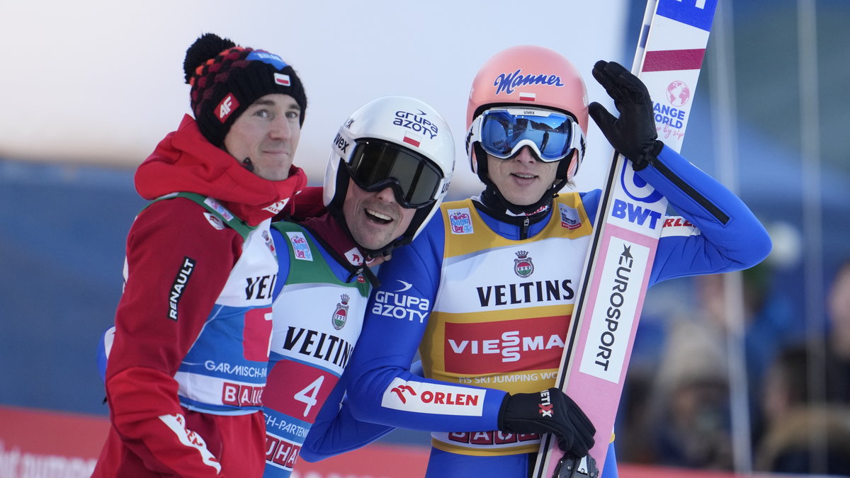 Kamil Stoch, Piotr Żyła i Dawid Kubacki