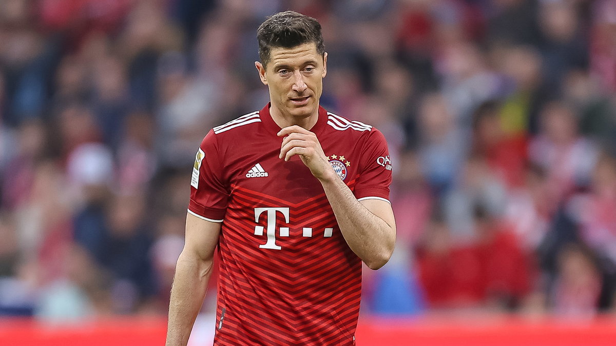 Robert Lewandowski podczas meczu Bayernu z Borussią