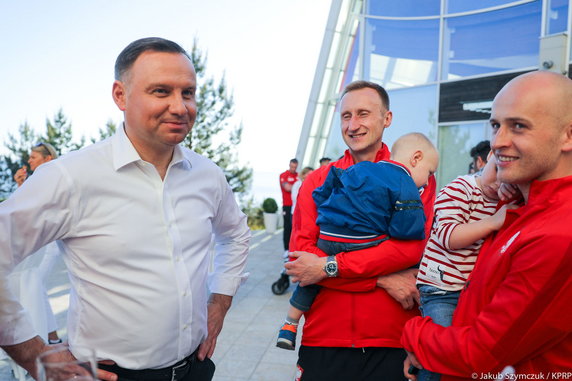 Andrzej Duda na spotkaniu z reprezentantami Polski w piłce nożnej