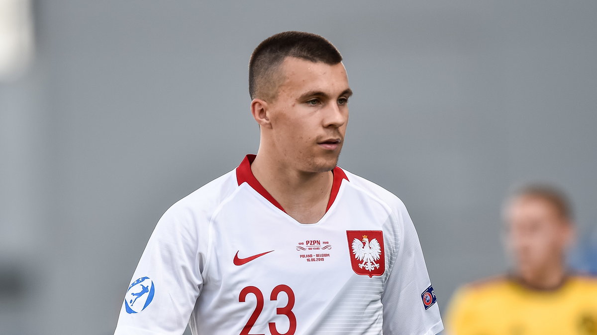 Konrad Michalak w barwach reprezentacji Polski podczas mistrzostw Europu u-21 w 2019 r.