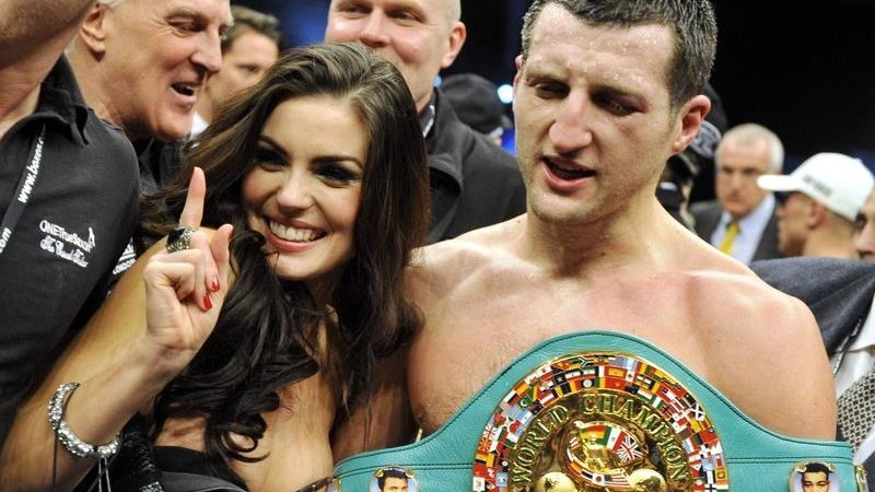 Carl Froch z żoną po walce