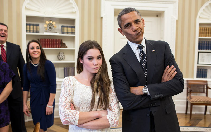 Barack Obama; McKayla Maroney