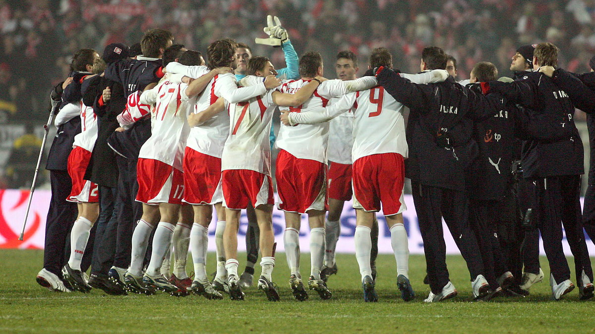 Radość Polaków po ostatnim awansie na ME na Stadionie Śląskim