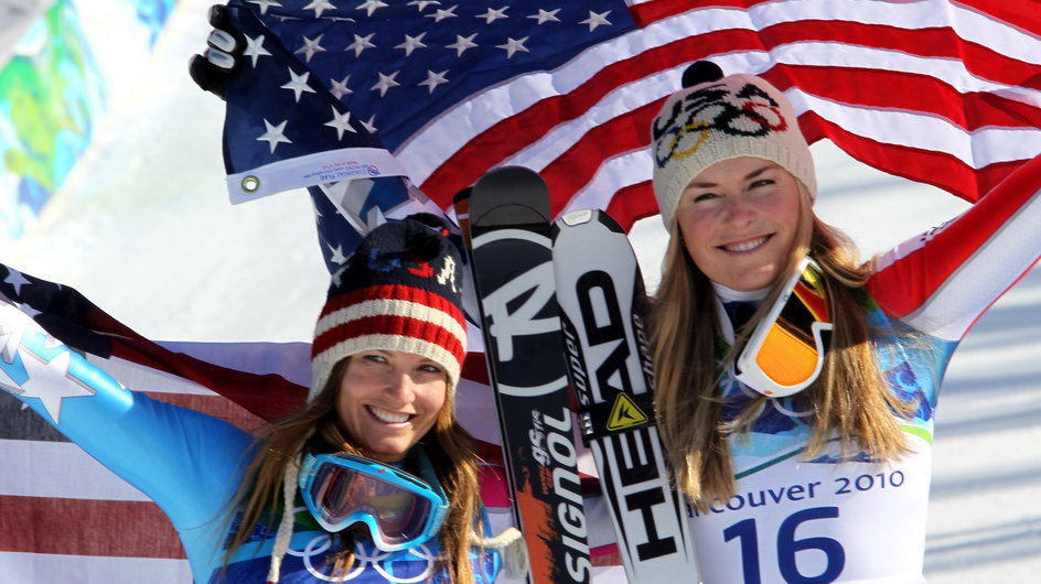 Lindsey Vonn (P), Julia Mancuso (L)